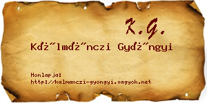 Kálmánczi Gyöngyi névjegykártya
