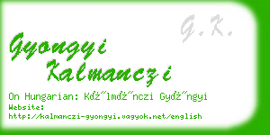 gyongyi kalmanczi business card